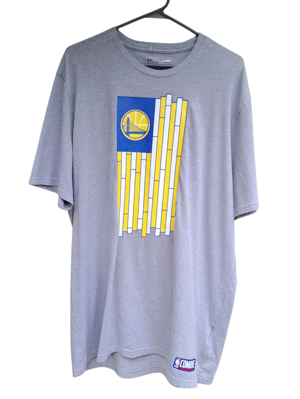 Under Armour Golden State Warriors T-Shirt Mens XL Gray NBA Combine HeatGear